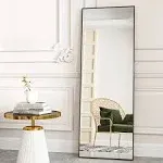 64&#034;X21&#034; Full Length Mirror Rectangle Body Dressing Floor Standing Mirrors, Black