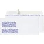 Office Depot Brand #9 Security Envelopes, Double Window, Clean Seal, White, Box ...