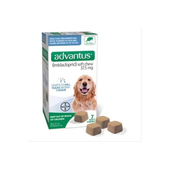 Advantus Soft Chew Flea Treatment for Dogs 23-110-Lbs. 7 Doses