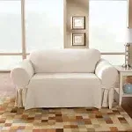 Sure Fit Cotton Duck Loveseat Slipcover Natural