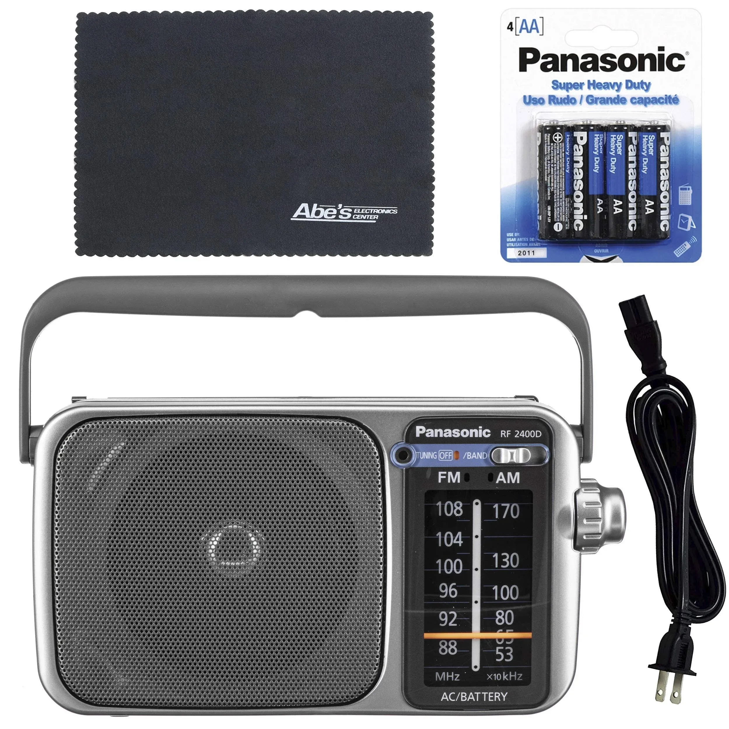 Panasonic RF-2400D / RF-2400 Portable FM/AM Radio with AFC Tuner + 4 X Panaso...