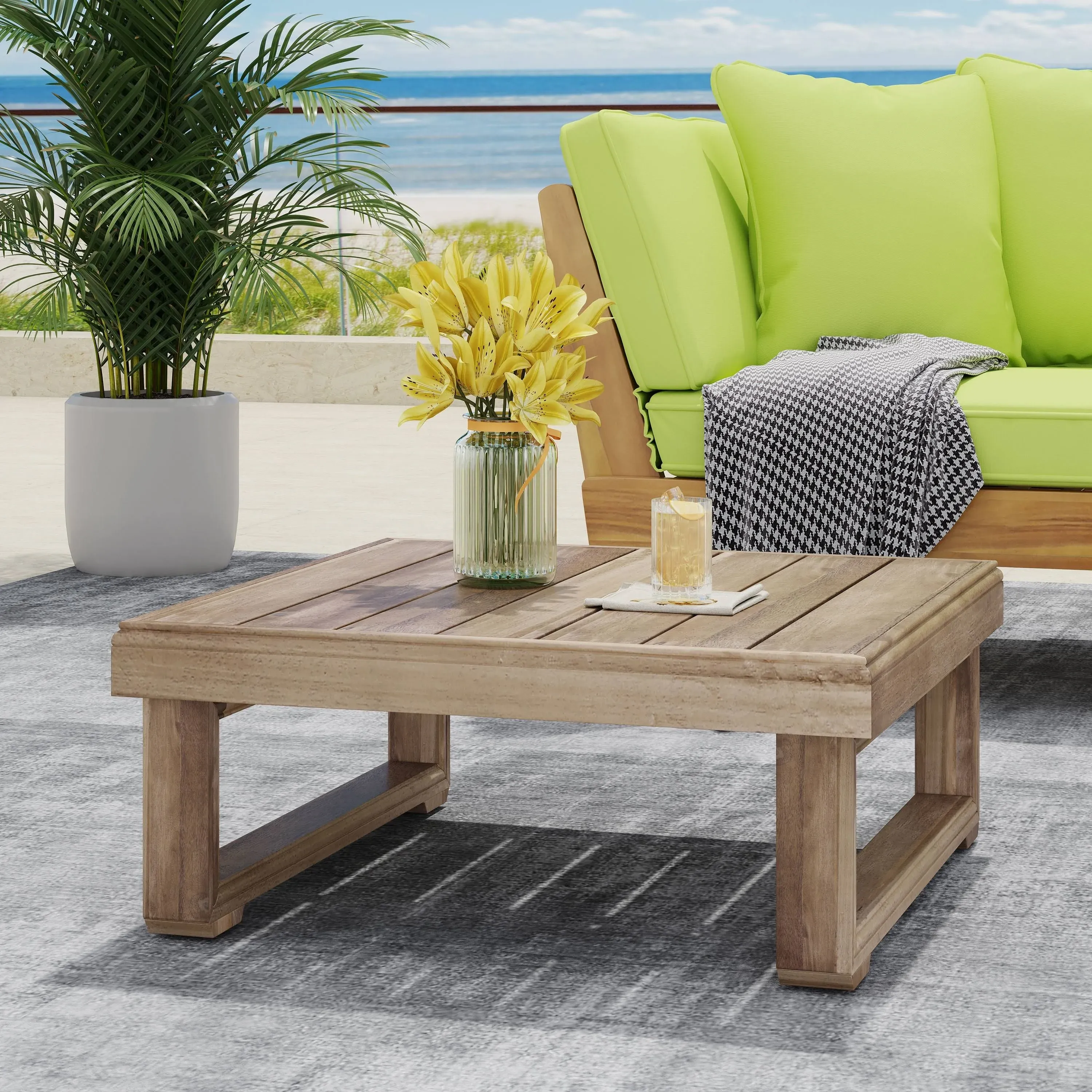 Christopher Knight Home Westchester Outdoor Acacia Wood Square Coffee Table by, Size: Brown Wash