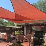 Love Story 165 x 165 x 165 Triangle Terra Red Sun Shade Sail Canopy UV Block Awning for Outdoor Patio Garden Backyard