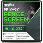 Boen Privacy Netting Green 6' x 20', w/ Reinforced Grommets