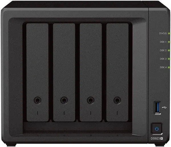 Synology DiskStation DS923+ 4-Bay NAS Enclosure, AMD Ryzen R1600 CPU, Diskless