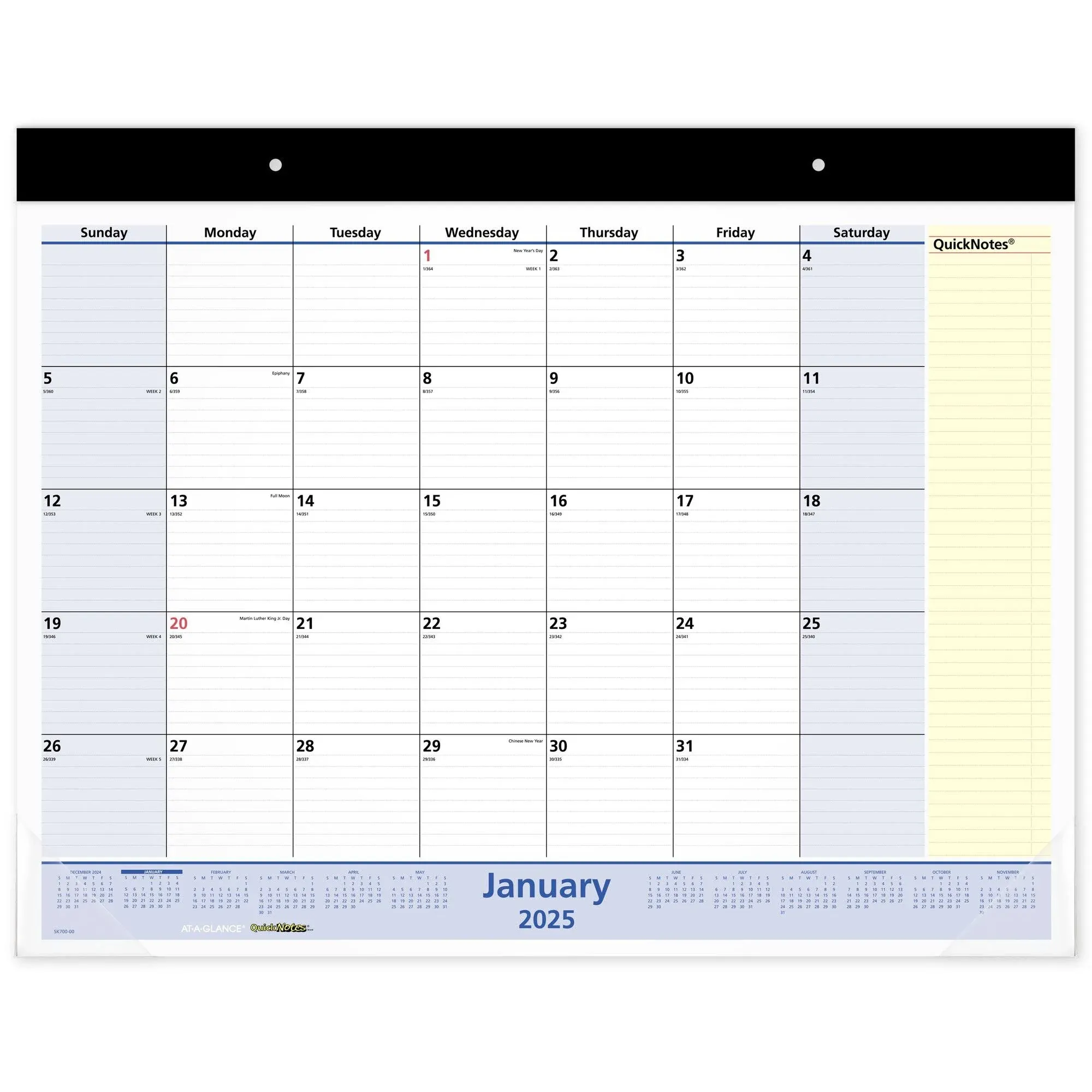 AT-A-GLANCE QuickNotes Monthly Desk Pad Calendar