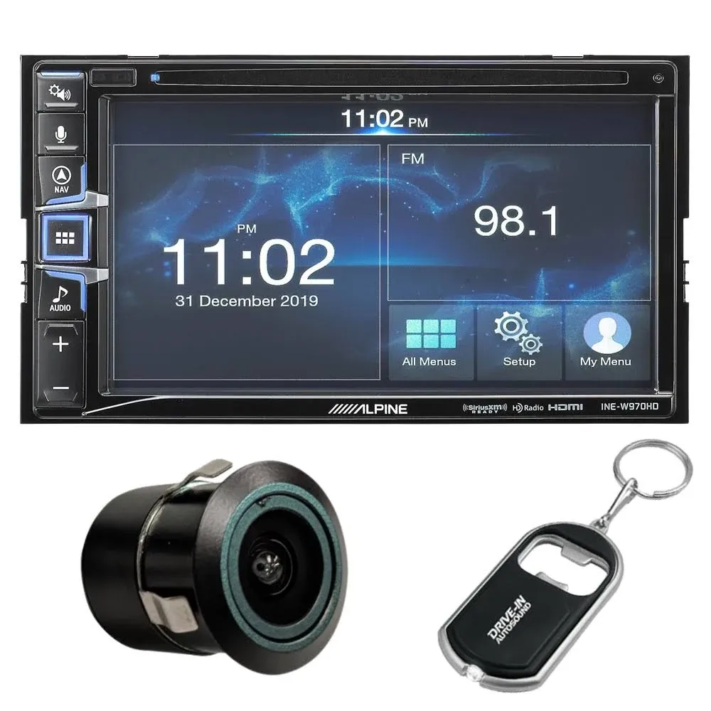 Alpine INE-W970HD 6.5&#034; Navigation DVD/CD Receiver w/ Bluetooth &amp; Bullet Camera