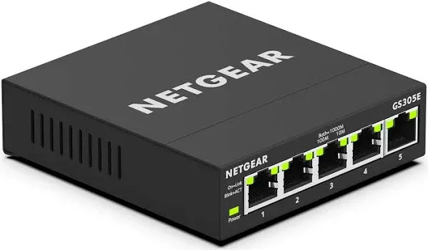 NETGEAR GS305E 5-Port Enhanced Gigabit Smart Managed Ethernet Plus Switch Hub