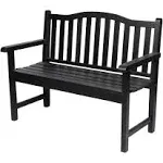 Shine Company Bench 22&#034;x44&#034;x36&#034; Black Cedar Wood w/Exclusive Hro-Tex Outdoor