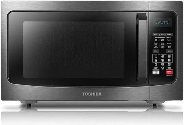 Toshiba EC042A5C-BS Microwave Oven with Convection Function, Smart Sensor, Easy-to-clean Stainless Steel Interior and ECO Mode, 1.5 cu. ft. , 1000W, Black Stainless Steel