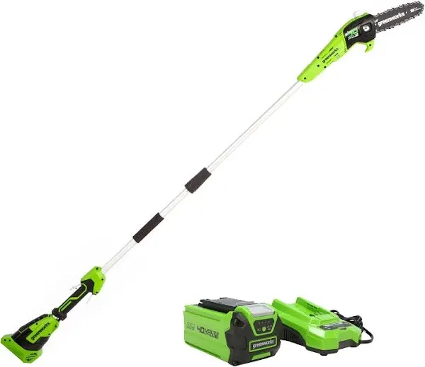 Greenworks 40V 8" Cordless Pole Saw with 2.0 Ah Battery and Charger, 1403702