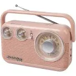 Studebaker SB2003BTRG Portable AM/FM Radio with Bluetooth - Rose Gold