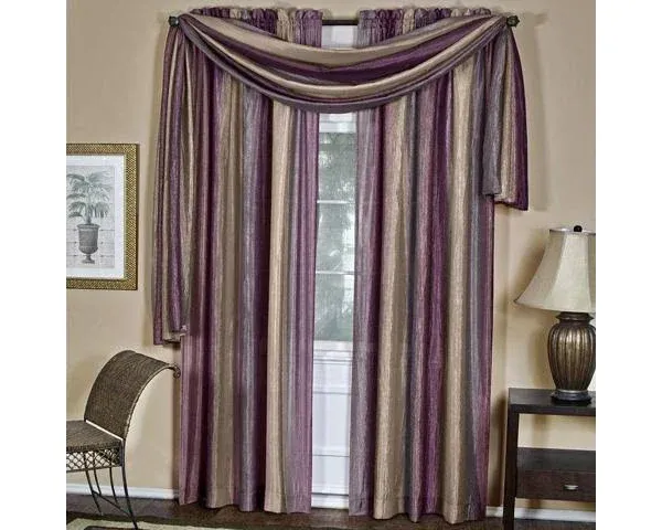 Achim Aubergine Ombre Window Curtain Scarf