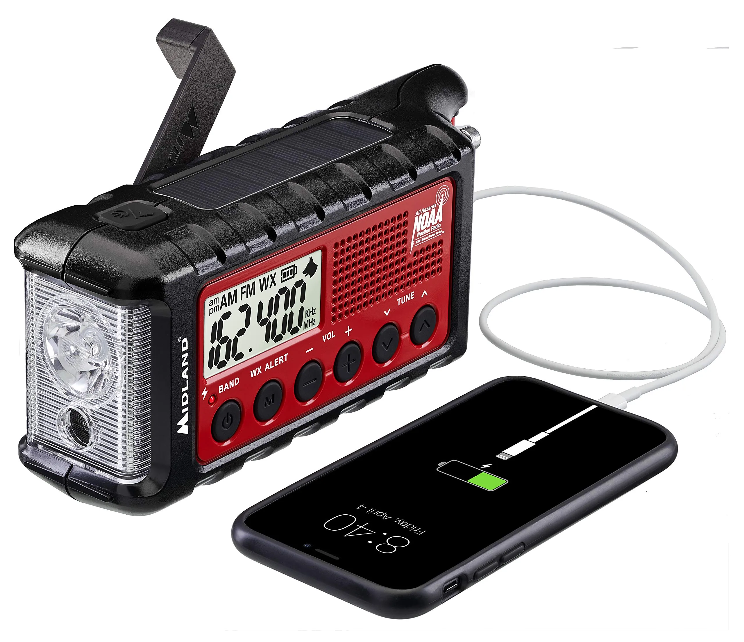 E+READY Black/Red Emergency Crank Radio Digital