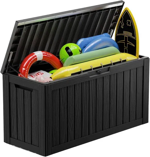 Resin Deck Box Outdoor Lockable Storage Box Patio Deck Box for Cushion