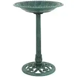 28 inch Height Pedestal Bird Bath Outdoor Garden Decor Vintage Yard Art