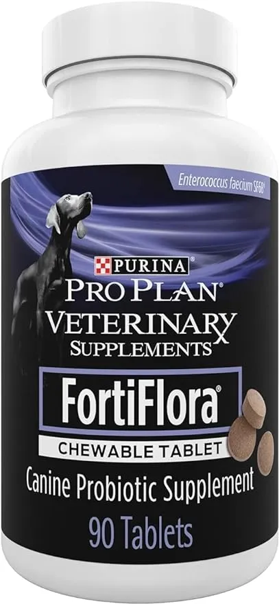 Purina Pro Plan Veterinary Supplements FortiFlora Chewable Dog Probiotic Supplement Tablets 90 ct. Canister