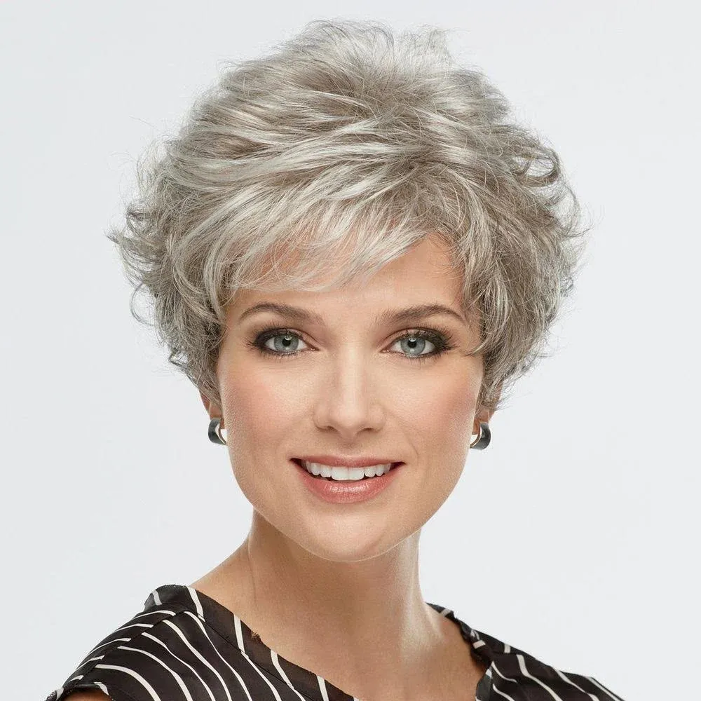 Gray Celebrity WhisperLite Wig by Paula Young - Short Wavy Wig