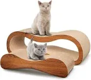 2 in 1 Cat Scratcher Cardboard Lounge Bed, Cat Scratching Post Large