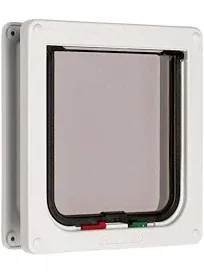 Cat Mate 4 Way Locking Cat Flap  White opening is 6&#034; x 5 1/2&#034; 