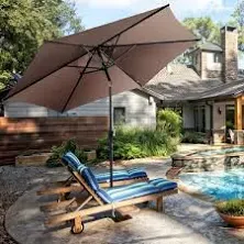 Costway 10FT Patio Umbrella 6 Ribs Market Steel Tilt w/Crank Outdoor Garden