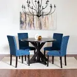 Roundhill Furniture Enbridge 5-piece Dining Set Cross-Buck Dining Table with 4 Stylish Chairs