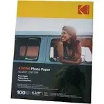 Kodak Photo Paper, 8 mil, 8.5 x 11, Glossy White, 100/Pack ;