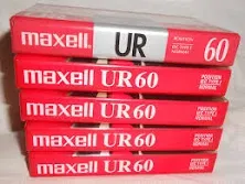 Maxell Blank Audio Cassette Tape 60 Minutes Normal Bias UR New Sealed Lot Of 3