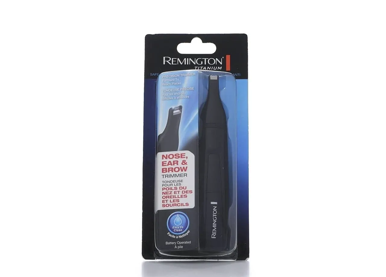 Remington NE3150 Pocket Size Battery Operated Travel Nose Ear Trimmer, Red