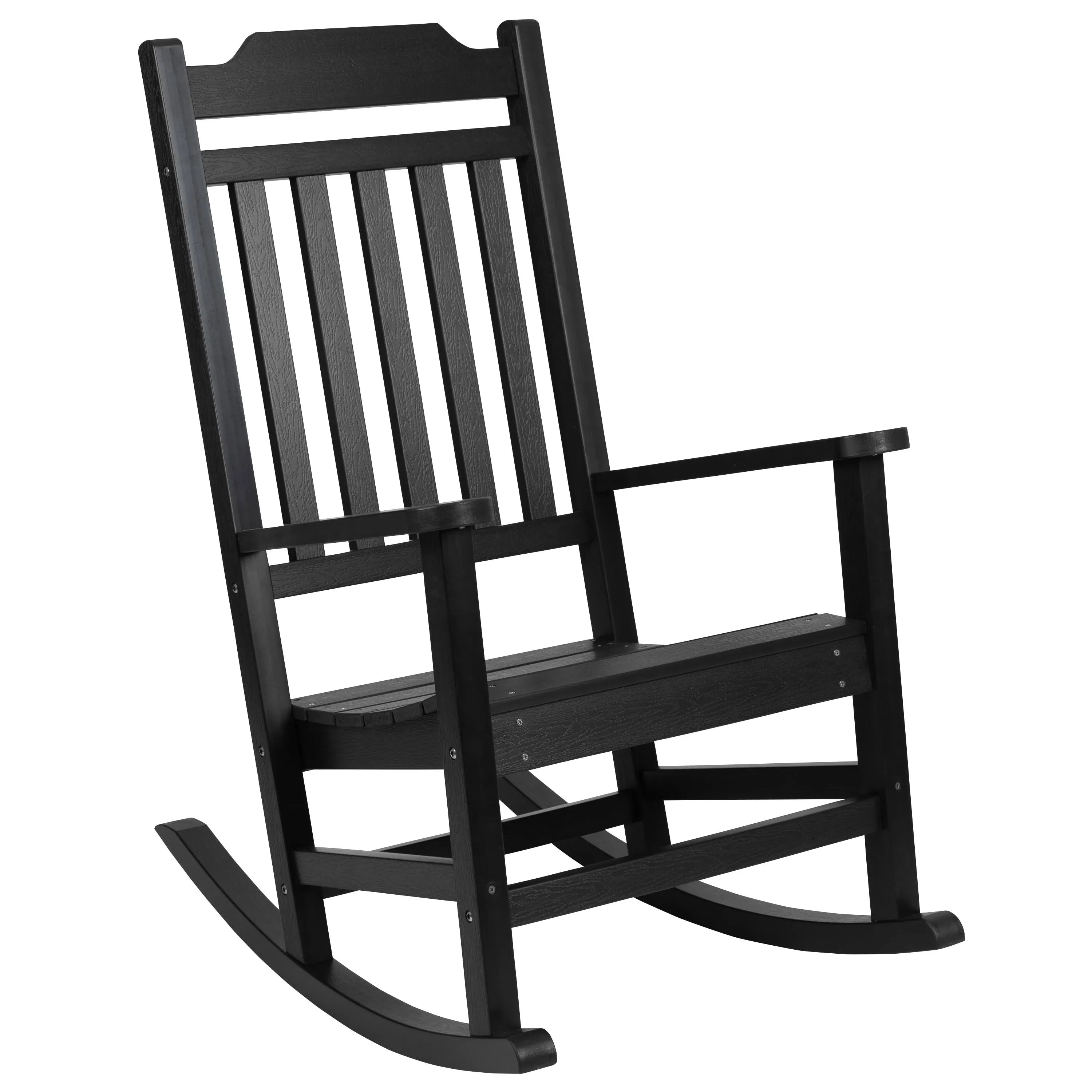 POLYWOOD Vineyard Porch Rocking Chair (Black)