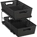 SimpleHouseware 2 Tier Organizer Tray Pull-Out Sliding Drawer/Under-Sink Storage, Black