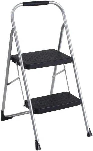 Cosco Home And Office 11308PBL1E Big Step Folding Stool, 2-step, 200 Lb w/Rubber