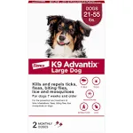 K9 Advantix Flea, Tick & Mosquito Prevention for Large Dogs 21-55 lbs, 2-Monthly Treatments