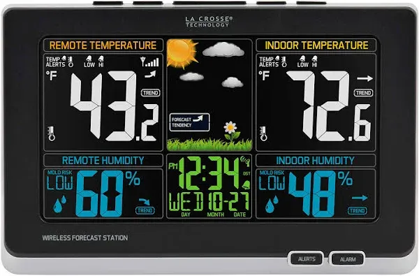 La Crosse Technology 308-1414MB-INT Wireless Color Weather Station with Mold ...