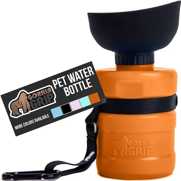 Gorilla Grip Leak Proof Portable Dog Water Bottle Multifunction Design with Bowl Cap