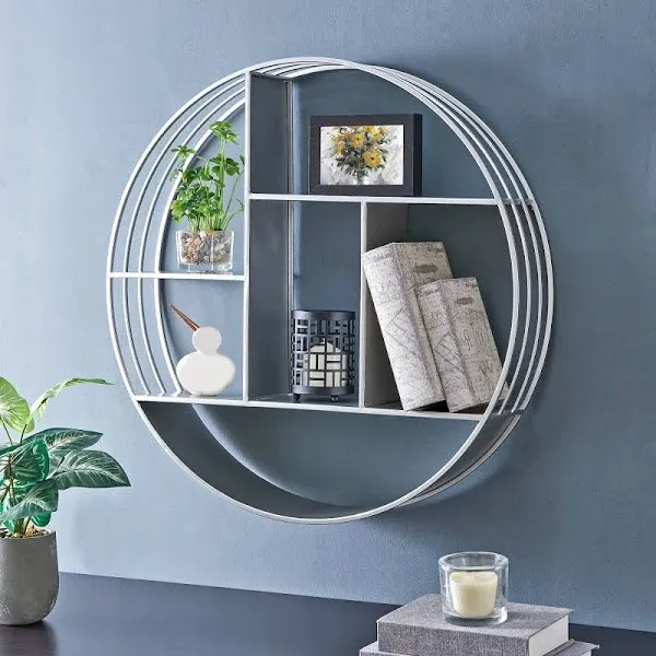 Firstime & Co. Brody Industrial Circular 27.5-in. Metal Shelf - Silver