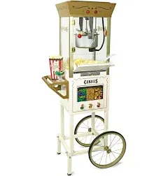 Nostalgia NKPCRTCD8IVY 53" Popcorn Cart - Ivory