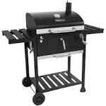 Royal Gourmet Cd1824en 24" Charcoal Grill Outdoor Smoker with Side Tables, Black