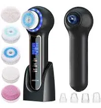 UMICKOO Face Scrubber Exfoliator with LCD Screen,Rechargeable Facial Cleansing Brush Ipx7 Waterproof 3 in 1 Blackhead Remover Vacuum for Exfoliating