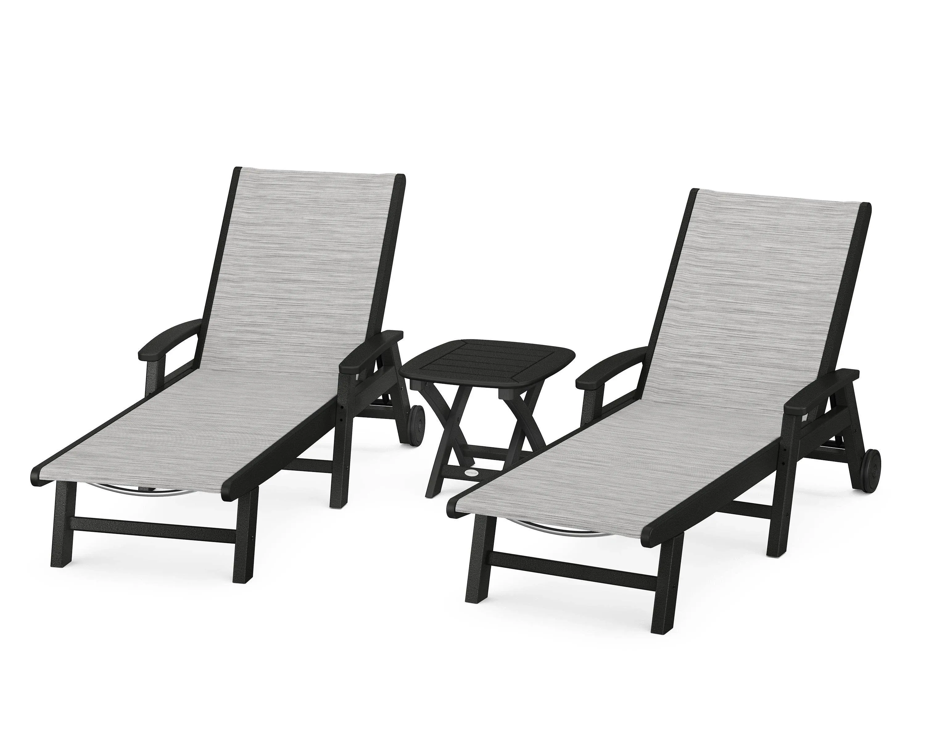 POLYWOOD® Coastal 3-Piece Wheeled Chaise Set - PWS423-1