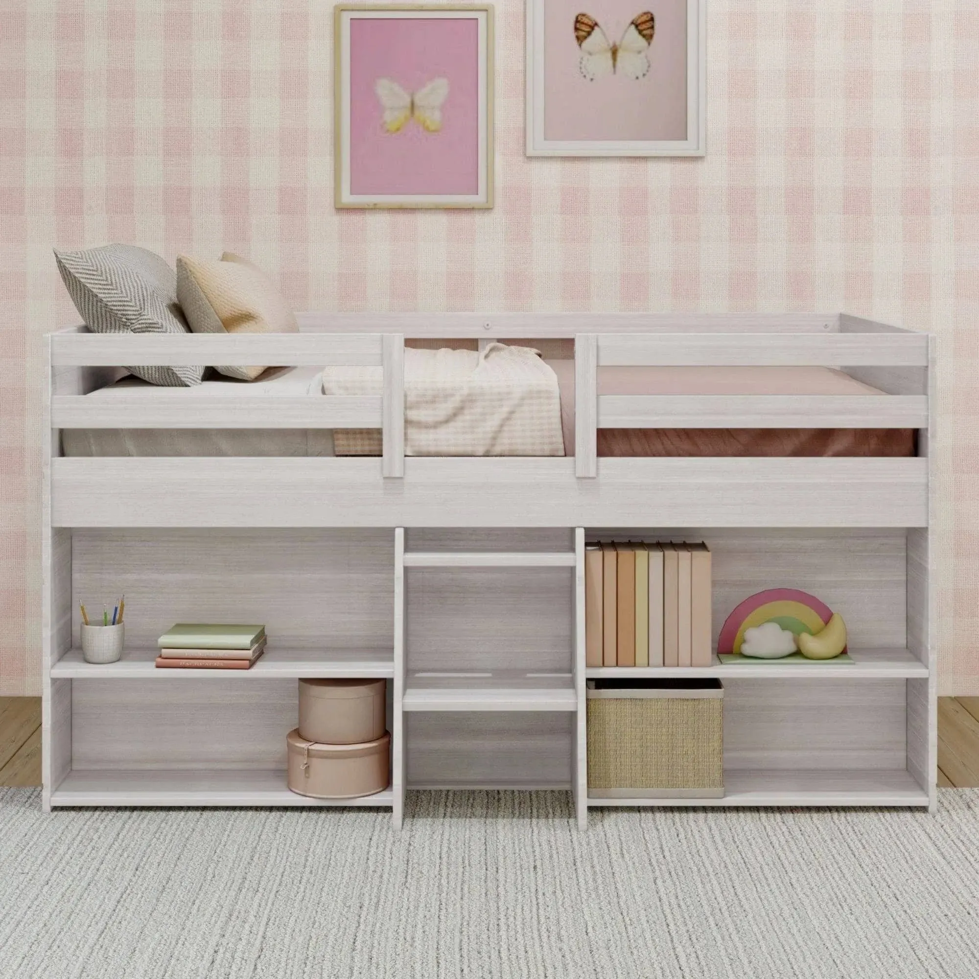 Max & Lily Modern Farmhouse Low Loft Bed