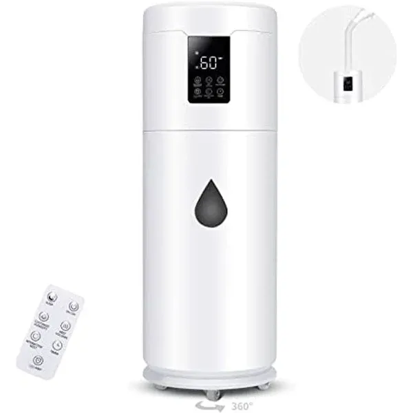 Humidifiers for Large Room Home Bedroom 2000 sq.ft. 17L/4.5Gal Large Humidifier with Extension Tube & 4 Speed Mist,Top Fill Wholehouse Humidifier with 360°Nozzle for Plant Office Commercial Greenhouse