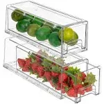 Sorbus Clear Stackable Pull Out Fridge Drawers Small, 2 Pack