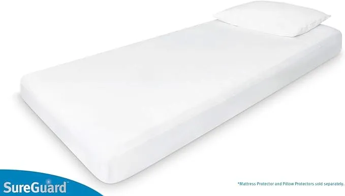 SureGuard Crib Size Mattress Protector - 100% Waterproof, Hypoallergenic - Premium Fitted Cotton Cover - Smooth