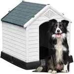 YITAHOME 34.5&#039;&#039; Large Plastic Dog House Outdoor Indoor Doghouse Puppy Shelter...