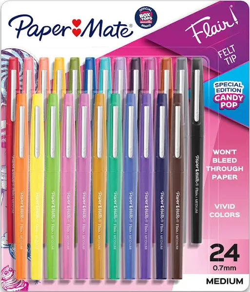 Paper Mate Point Guard Flair Porous Point Stick Pen Purple Ink Medium Dozen