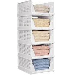 Ctsnslh 5 Pack Folding Closet Organizers Storage Box