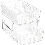 2 Tier Bathroom Organizer Tray Pull-Out Sliding Drawer/Under-S<wbr/>ink Storage, Clear