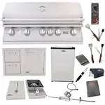 Lion Premium Grills 40-Inch Grill L90000 w/ Single Side Burner, Refrigerator, Door and Drawer Combo Package Deal