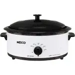 Nesco 4816-14 Porcelain Roaster Oven, 6 quart, White